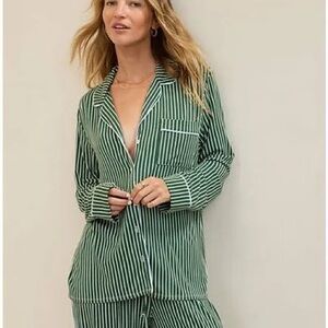Aerie Forest Green Striped Pajama Set